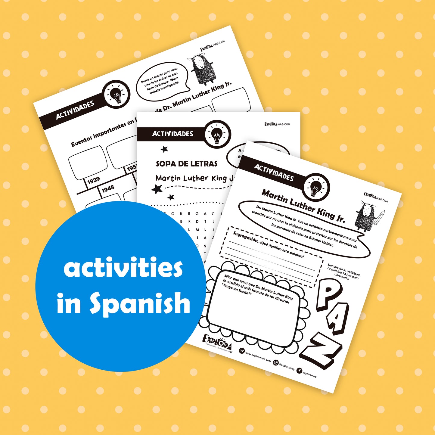 Martin Luther King Jr. activities in Spanish