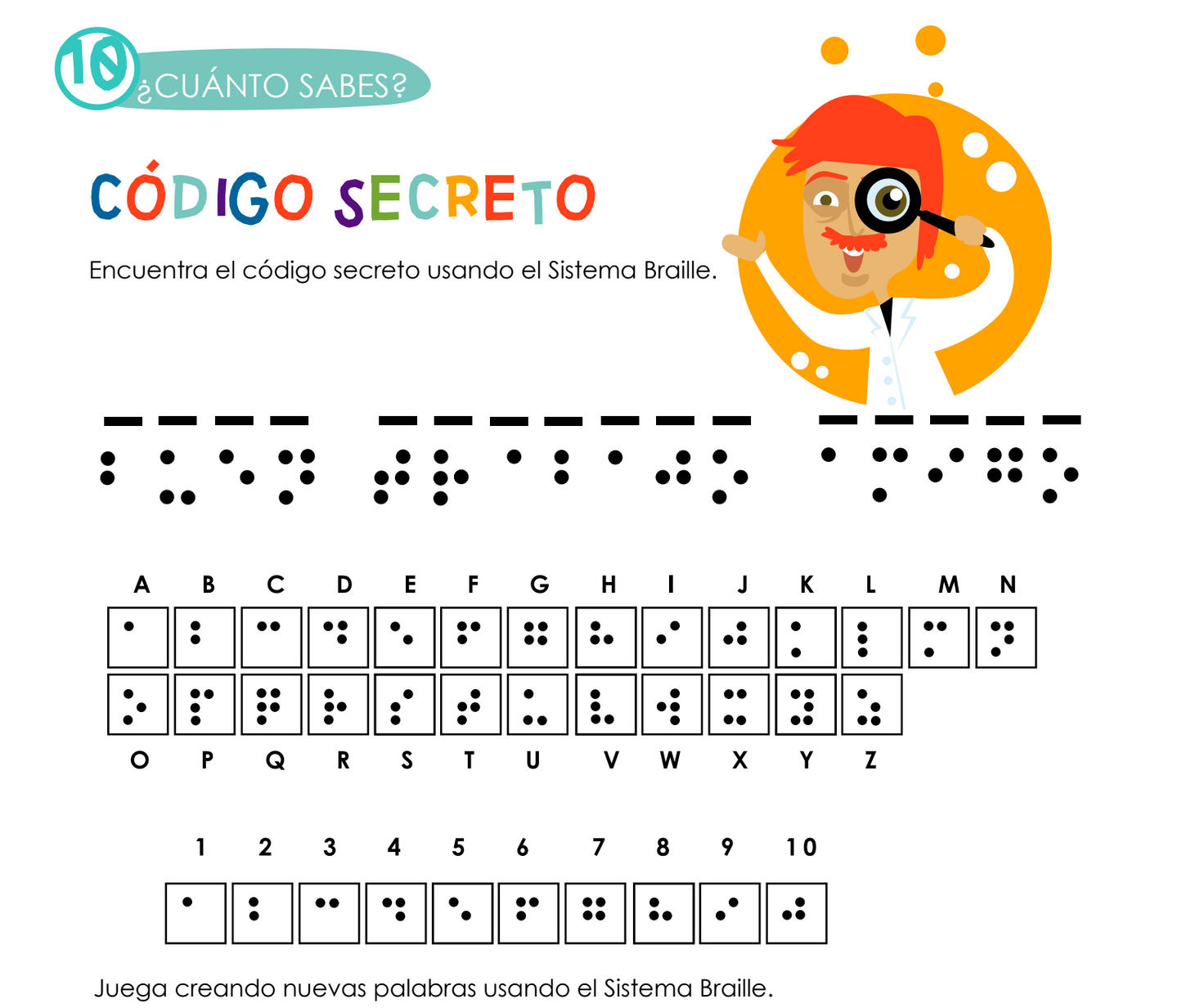 Braille Spanish activity